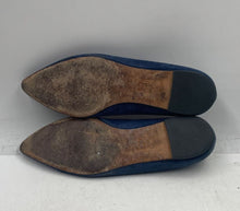 Load image into Gallery viewer, Authentic Tory Burch Womens Navy Blue Pointed Toe Ballet Flats Size 7.5M Worn
