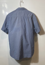 Load image into Gallery viewer, Free Planet Mens Blue Short Sleeve Spread Collar Button-Up Shirt Size Large
