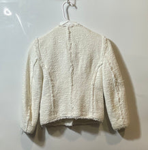 Load image into Gallery viewer, Zara Womens White Black Tweed Long Sleeve Pockets Button Front Jacket Size XS
