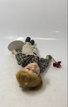 Load image into Gallery viewer, Vintage Unique Brown Straight Hair Eyes Closed Porcelain Doll With Stand

