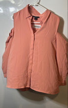 Load image into Gallery viewer, Alfani Womens Peach Cold Shoulder Long Sleeve Collared Blouse Top Size 10P
