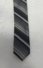 Load image into Gallery viewer, Pierre Cardin Mens Gray Striped Silk Adjustable Formal Pointed Tie One Size
