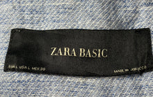 Load image into Gallery viewer, Zara Womens Blue Heather Pockets Long Sleeve Open-Front Blazer Size Large
