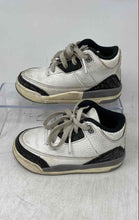 Load image into Gallery viewer, Nike Unisex Baby Air Jordan 3 Black White Leather Lace-Up Sneaker Shoes Size 8C
