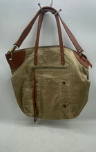Load image into Gallery viewer, Lucky Brand Womens Beige Brown Double Handle Pockets Zip Top Lined Tote Handbag
