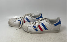 Load image into Gallery viewer, Adidas Mens Superstar White Blue Red Leather Lace-Up Sneakers Shoes Size 7

