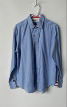 Load image into Gallery viewer, Robert Graham Mens White Blue Striped Tailored Fit Button-Up Shirt Size M
