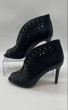 Load image into Gallery viewer, Vince Camuto Womens Black Leather Peep Toe Pull-On Ankle Booties Size 6.5M
