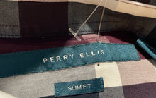Load image into Gallery viewer, Perry Ellis Mens Wine Multiple Plaid Long Sleeve Slim Fit Button-Up Shirt Sz XL
