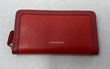 Load image into Gallery viewer, Vera Bradley Womens Red Leather Credit Card Holder Zip-Around Wallet
