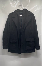 Load image into Gallery viewer, Guess Womens Black Long Sleeve Front Full-Zip Hooded Peacoat Size Small
