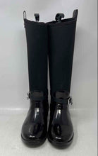 Load image into Gallery viewer, Michael Kors Womens Charm Black Stretch Knee High Pull-On Rain Boots Size 6M

