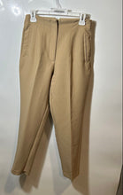 Load image into Gallery viewer, Zara Womens Beige Pleated Welt Pocket High Waist Trouser Pants Size Medium
