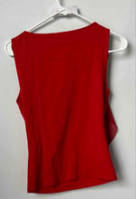 Load image into Gallery viewer, Zara Womens Red Sleeveless Round Neck Draped Pullover Blouse Top Size Medium
