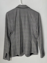 Load image into Gallery viewer, Ann Taylor Womens Black &amp; White Plaid Long Sleeve One-Button Blazer Size 4P
