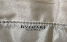Load image into Gallery viewer, Bvlgari Parfums Womens Silver-Tone Cream Shimmer Magnetic Flap Cosmetic Bag
