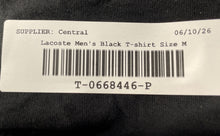Load image into Gallery viewer, Lacoste Mens Black Cotton Short Sleeve V-Neck Pullover T-Shirt Size Medium
