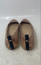 Load image into Gallery viewer, Karl Lagerfeld Womens Tan Animal Print Closed Toe Slip-On Ballet Flat Size 9.5
