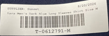 Load image into Gallery viewer, Zara Mens Dark Blue Long Sleeve Collared Polo Shirt Size Medium
