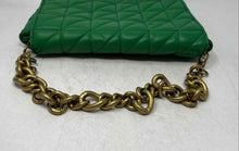 Load image into Gallery viewer, Zara Womens Green Faux Leather Quilted Inner Pocket Chain Strap Shoulder Bag
