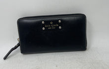 Load image into Gallery viewer, Kate Spade New York Womens Black Leather Card Slots Accordion Zip-Around Wallet
