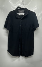 Load image into Gallery viewer, Calvin Klein Mens Black Short Sleeve Collared Button-Up Shirt Size Medium
