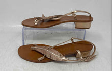 Load image into Gallery viewer, Lola Cruz Womens Bronze Open Toe Block Heel Slingback Sandals Size EUR 37

