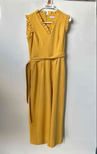 Load image into Gallery viewer, Calvin Klein Womens Yellow V-Neck Back Zipper Self-Tie One-Piece Jumpsuit Size 8
