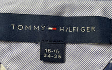Load image into Gallery viewer, Tommy Hilfiger Mens Blue Printed Long Sleeve Collared Dress Shirt Size 16 1/2
