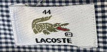 Load image into Gallery viewer, Lacoste Mens Black White Check Print Long Sleeve Collared Dress Shirt Size 44
