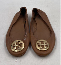 Load image into Gallery viewer, Authentic Tory Burch Womens Reva Brown Leather Slip-On Ballet Flats Size 7 M
