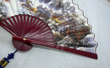 Load image into Gallery viewer, Landscape Clouds &amp; Flowers Art Tassel Decorative Oriental Folding Hand Fan
