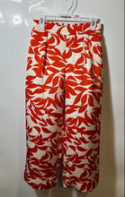 Load image into Gallery viewer, Nine West Womens Orange White Leaf Print Pull-On Wide-Leg Ankle Pants Size XS
