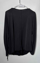 Load image into Gallery viewer, Free People Womens Dark Gray Ruched Shoulder Draped V-Neck Blouse Top Size Small
