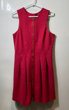 Load image into Gallery viewer, Marciano Womens Red Sleeveless Crew Neck Front Zip Fit &amp; Flare Dress Size 10
