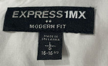 Load image into Gallery viewer, Express Mens White 1MX Long Sleeve Collared Modern Fit Stretch Dress Shirt Sz L

