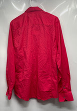 Load image into Gallery viewer, Guess Mens Red Slim Fit Long Sleeve Collared Button-Up Shirt Size Large
