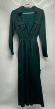 Load image into Gallery viewer, Express Womens Green Button Front Tie Waist Wide-Leg Utility Cargo Jumpsuit XS

