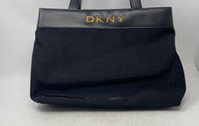 Load image into Gallery viewer, DKNY Womens Black Inner Zipped Pocket Double Strap Bottom Studs Tote Handbag
