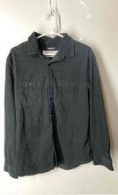 Load image into Gallery viewer, Express Mens Black Long Sleeve Collared Pockets Button-Up Shirt Size Large
