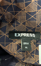 Load image into Gallery viewer, Express Mens Brown Blue Printed Short Sleeve Collared Button-Up Shirt XL W/Tag
