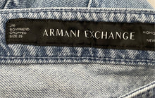 Load image into Gallery viewer, Armani Exchange Womens Blue Stretch Denim Boyfriend Cropped Jeans Size 29
