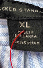 Load image into Gallery viewer, Banana Republic Mens Light Blue White Striped Standard Fit Button-Up Shirt Sz XL
