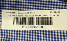 Load image into Gallery viewer, U.S. Polo Assn. Mens Blue White Long Sleeve Regular Fit Dress Shirt Size XL
