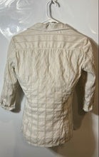 Load image into Gallery viewer, Zara Basic Womens Beige Multiple Striped 3/4 Sleeve Blouse Top Size Small
