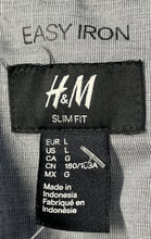 Load image into Gallery viewer, H&amp;M Mens Gray Long Sleeve Collared Slim Fit Easy Iron Button-Up Shirt Size L
