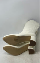 Load image into Gallery viewer, Unbranded Womens White Side-Zip Block Heel Knee-High Riding Boots Size EUR 39
