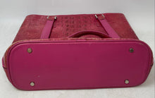 Load image into Gallery viewer, Crocodee Womens Pink Crocodile Embossed Leather Double Handle Tote Bag
