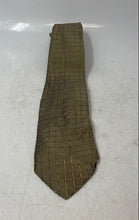 Load image into Gallery viewer, Pavone Mens Brown Grid Pattern Silk Formal Adjustable Keeper Loop Designer Tie
