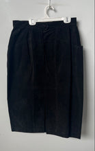 Load image into Gallery viewer, Unbranded Womens Black Suede Front Slit Midi Straight &amp; Pencil Skirt Size 14

